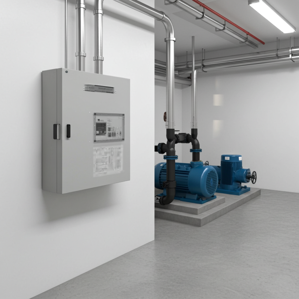 荏原ﾎﾟﾝﾌﾟ用制御盤0.25kwEPC1B型単独運転用漏電遮断器・進相ｺﾝﾃﾞﾝｻ付（LY型）三相200V直入