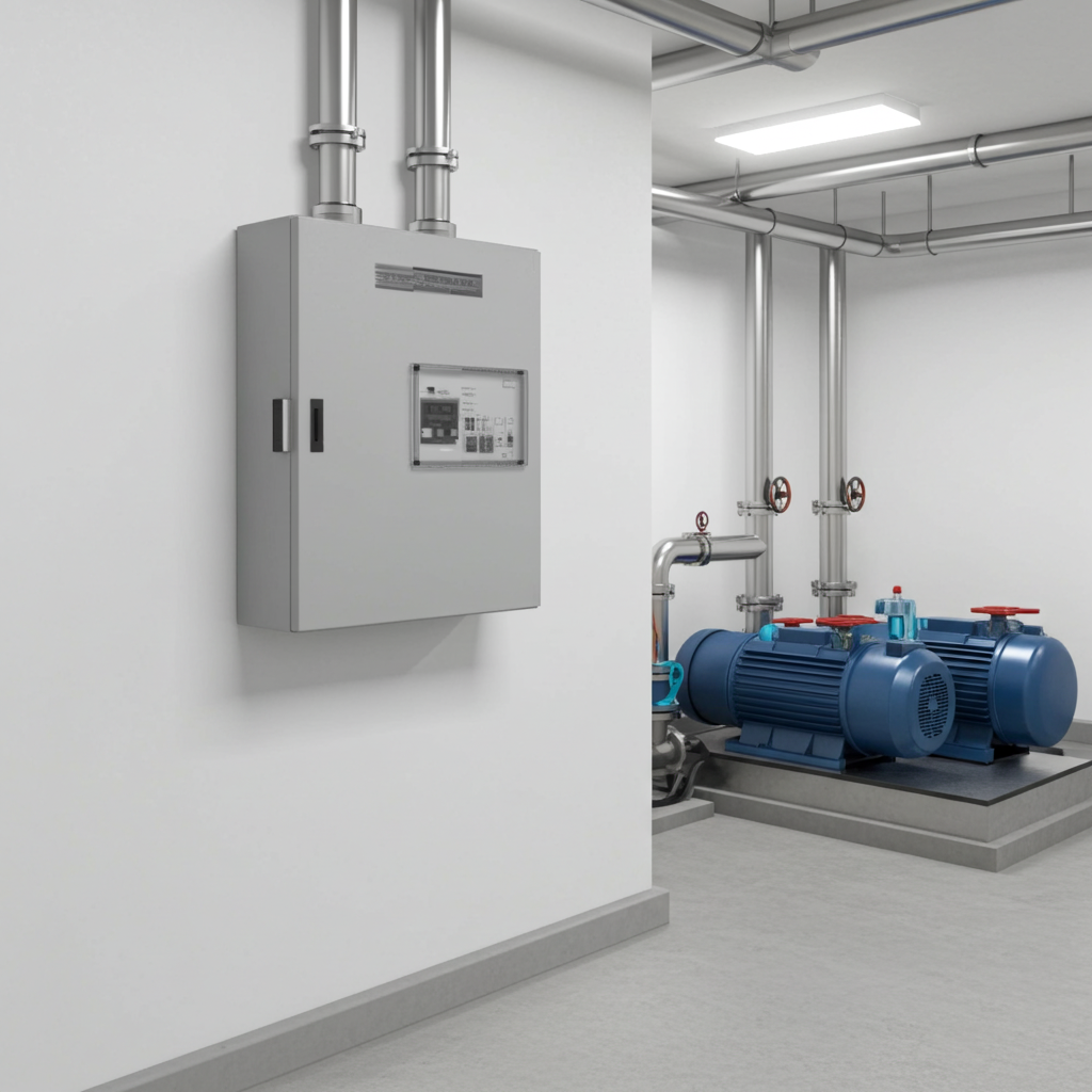 荏原ﾎﾟﾝﾌﾟ用制御盤EPC1B型単独運転用漏電遮断器・進相ｺﾝﾃﾞﾝｻ付（LY型）三相200V直入