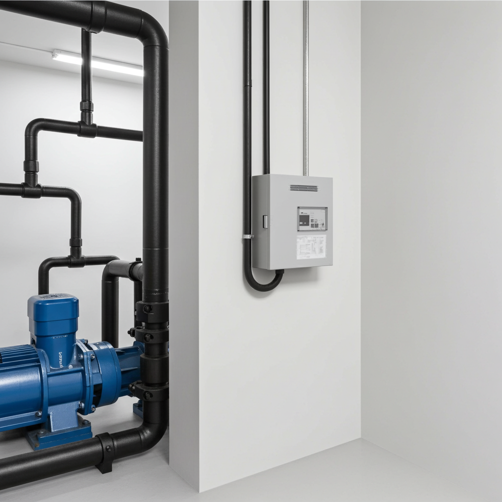 荏原ﾎﾟﾝﾌﾟ用制御盤3.7kwEPC1B型単独運転用漏電遮断器・進相ｺﾝﾃﾞﾝｻ付（LY型）三相200V直入