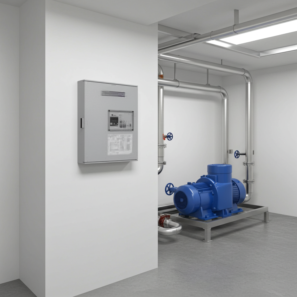 荏原ﾎﾟﾝﾌﾟ用制御盤5.5kwEPC1B型単独運転用漏電遮断器・進相ｺﾝﾃﾞﾝｻ付（LY型）三相200V直入