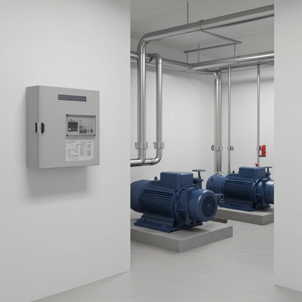 荏原ﾎﾟﾝﾌﾟ用制御盤11kwEPC1B型単独運転用漏電遮断器・進相ｺﾝﾃﾞﾝｻ付（LY型）三相200V直入