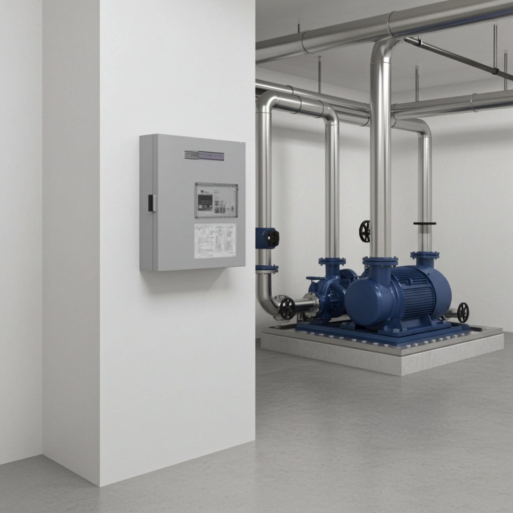 荏原ﾎﾟﾝﾌﾟ用制御盤7.5kwEPC1B型単独運転用漏電遮断器・進相ｺﾝﾃﾞﾝｻ付(LY型)三相200V ג-Δ