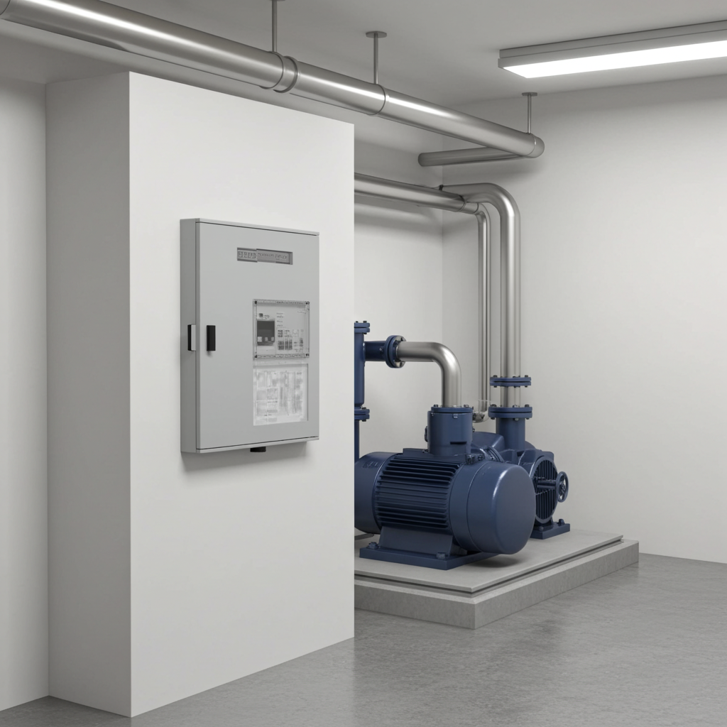 荏原ﾎﾟﾝﾌﾟ用制御盤22kwEPC1B型単独運転用漏電遮断器・進相ｺﾝﾃﾞﾝｻ付(LY型)三相200V ג-Δ