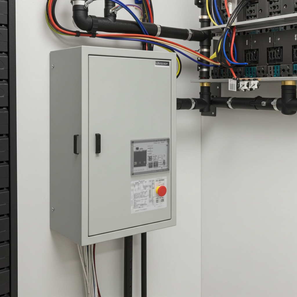 荏原ﾎﾟﾝﾌﾟ用制御盤30kwEPC1B型単独運転用漏電遮断器・進相ｺﾝﾃﾞﾝｻ付(LY型)三相200V ג-Δ