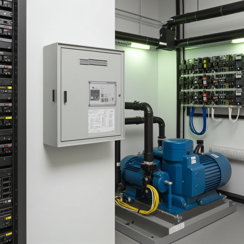 荏原ﾎﾟﾝﾌﾟ用制御盤37kwEPC1B型単独運転用漏電遮断器・進相ｺﾝﾃﾞﾝｻ付(LY型)三相200V ג-Δ