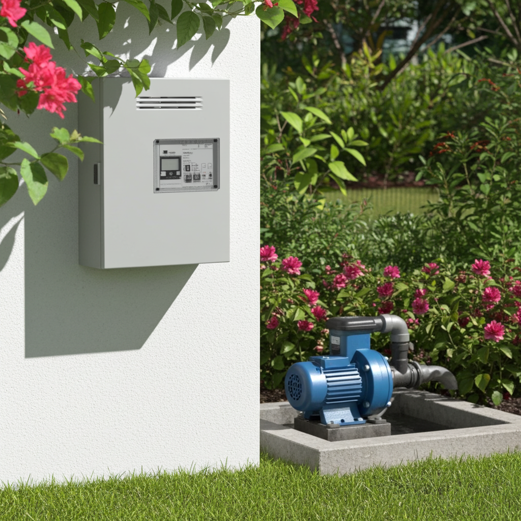 荏原ﾎﾟﾝﾌﾟ用制御盤0.4kwEPC1B型単独運転用屋外形・漏電遮断器付（WL型）三相200V直入