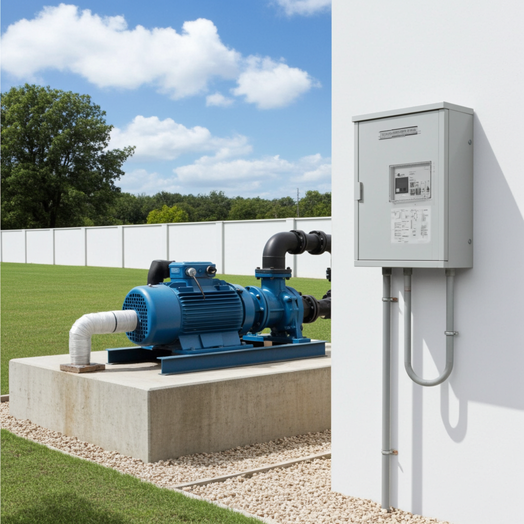 荏原ﾎﾟﾝﾌﾟ用制御盤2.2kwEPC1B型単独運転用屋外形・漏電遮断器付（WL型）三相200V直入