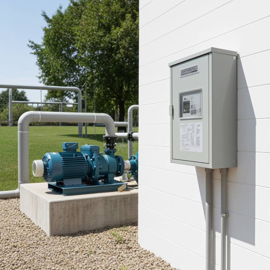 荏原ﾎﾟﾝﾌﾟ用制御盤0.15kwEPC1B型単独運転用屋外形・漏電遮断器・進相ｺﾝﾃﾞﾝｻ付（WLY型）単相100V50Hz