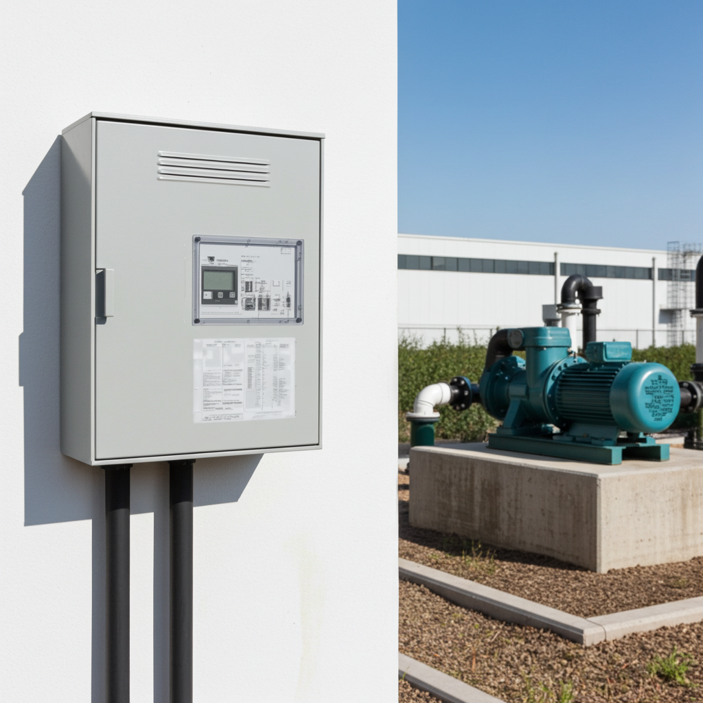 荏原ﾎﾟﾝﾌﾟ用制御盤2.2kwEPC1B型単独運転用屋外形・漏電遮断器・進相ｺﾝﾃﾞﾝｻ付（WLY型）三相200V直入50Hz