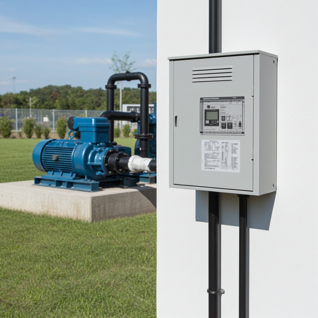 荏原ﾎﾟﾝﾌﾟ用制御盤11kwEPC1B型単独運転用屋外形・漏電遮断器・進相ｺﾝﾃﾞﾝｻ付(WLY型)三相200V ג-Δ