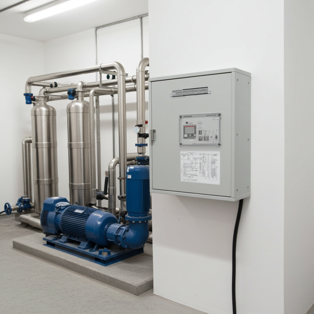 荏原ﾎﾟﾝﾌﾟ用制御盤7.5kwEPC1B型単独運転用漏電遮断器付（HL型）三相400V直入