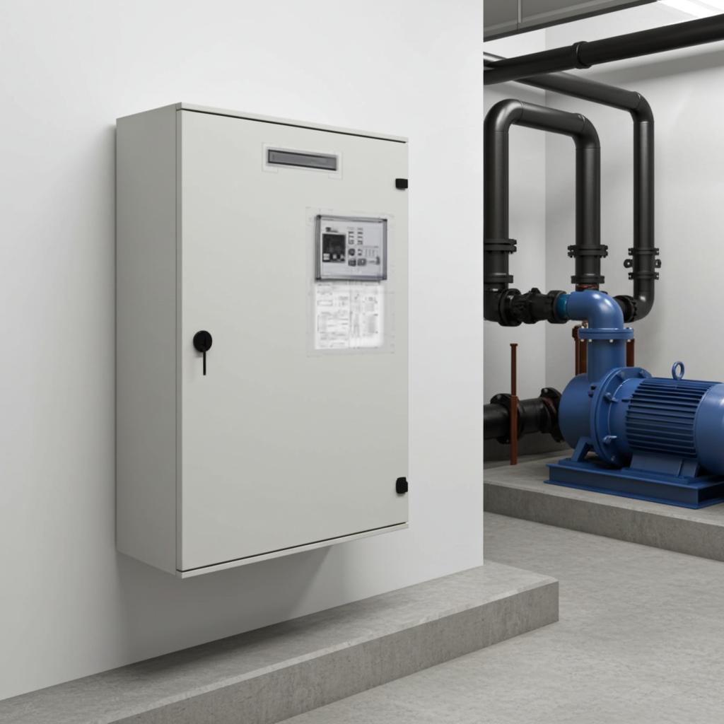 荏原ﾎﾟﾝﾌﾟ用制御盤0.4kwEPC2B型単独交互・交互並列運転用漏電遮断器付（L型）単相100V