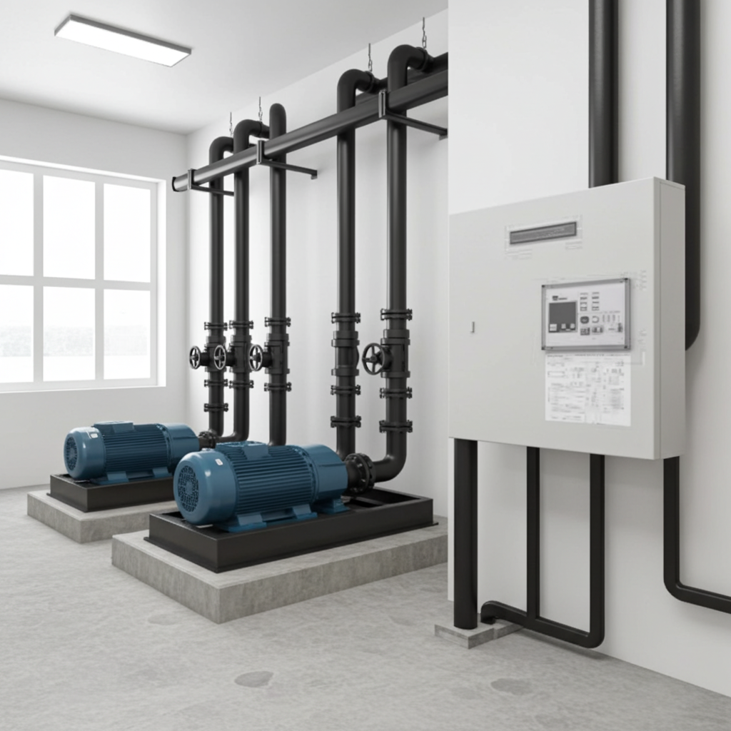 荏原ﾎﾟﾝﾌﾟ用制御盤7.5kwEPC2B型単独交互・交互並列運転用漏電遮断器付（L型）三相200V直入