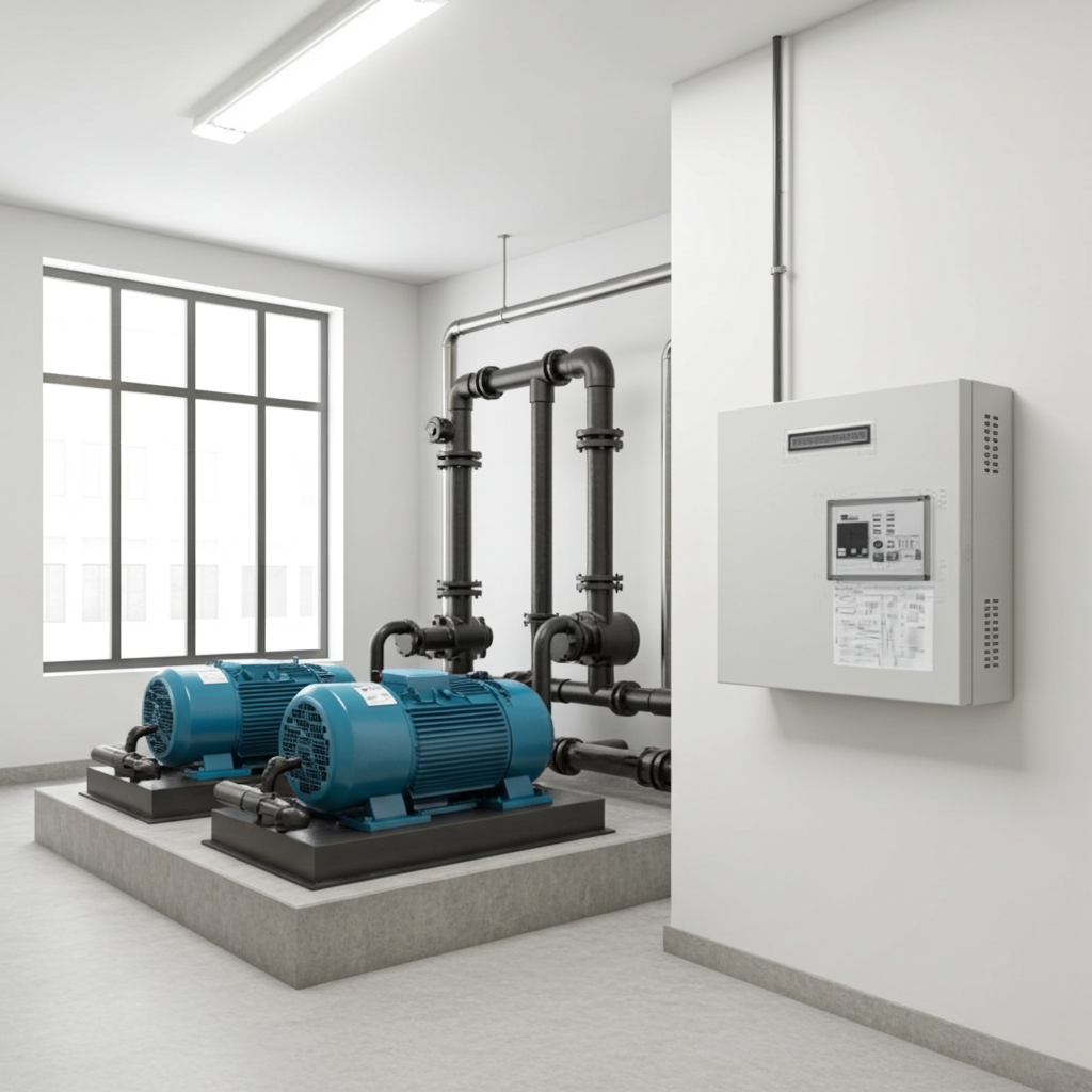 荏原ﾎﾟﾝﾌﾟ用制御盤7.5kwEPC2B型単独交互・交互並列運転用漏電遮断器付(L型)三相200V ג-Δ