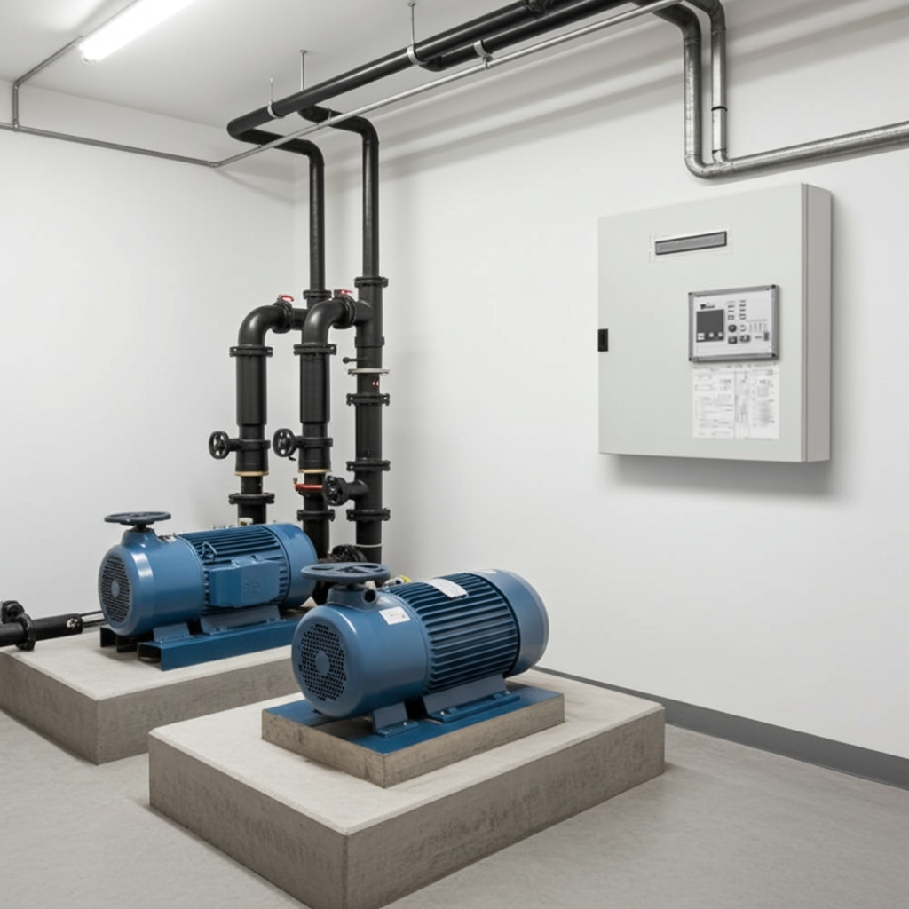 荏原ﾎﾟﾝﾌﾟ用制御盤11kwEPC2B型単独交互・交互並列運転用漏電遮断器付(L型)三相200V ג-Δ