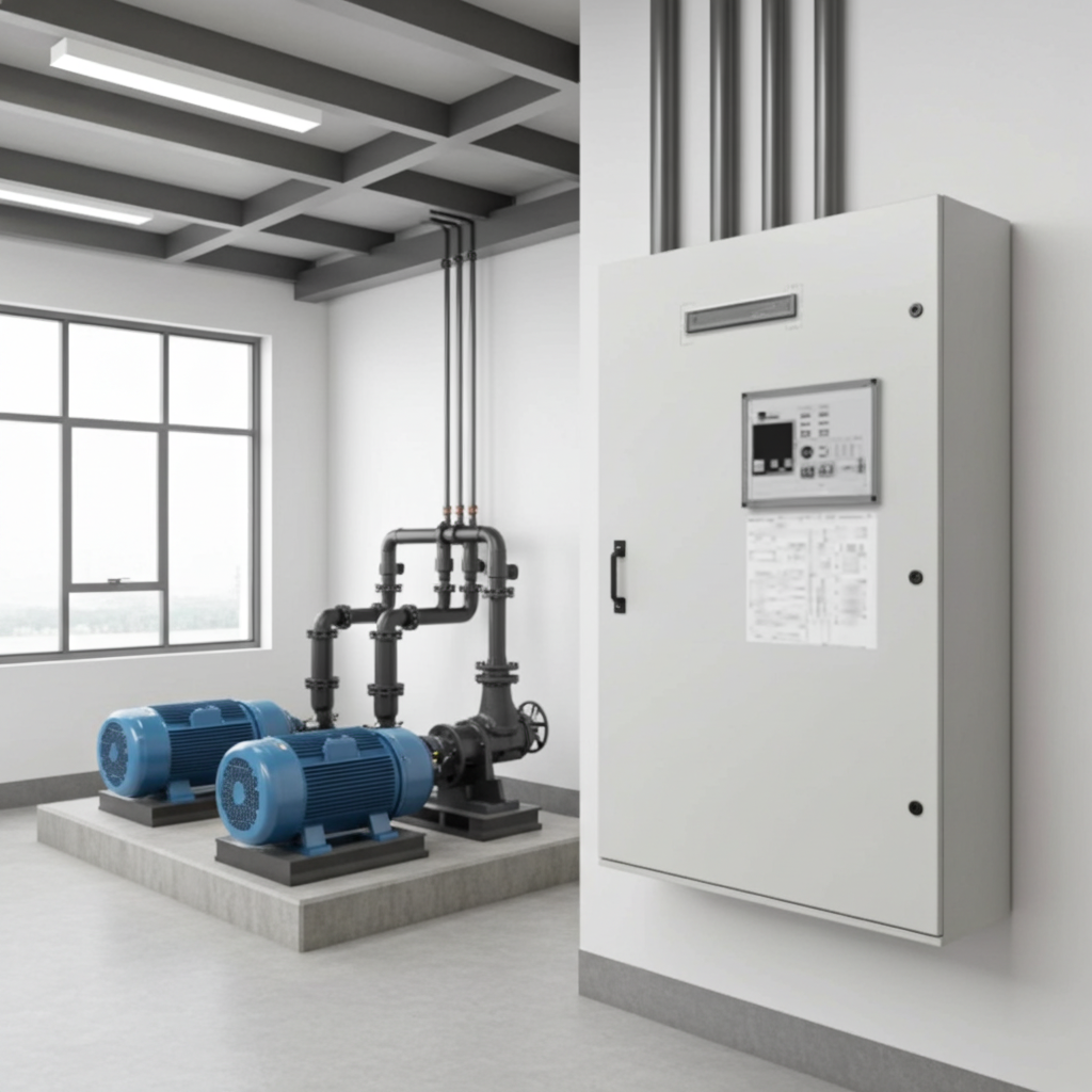 荏原ﾎﾟﾝﾌﾟ用制御盤0.15kwEPC2B型単独交互・交互並列運転用屋外形・漏電遮断器付（WL型）単相100V