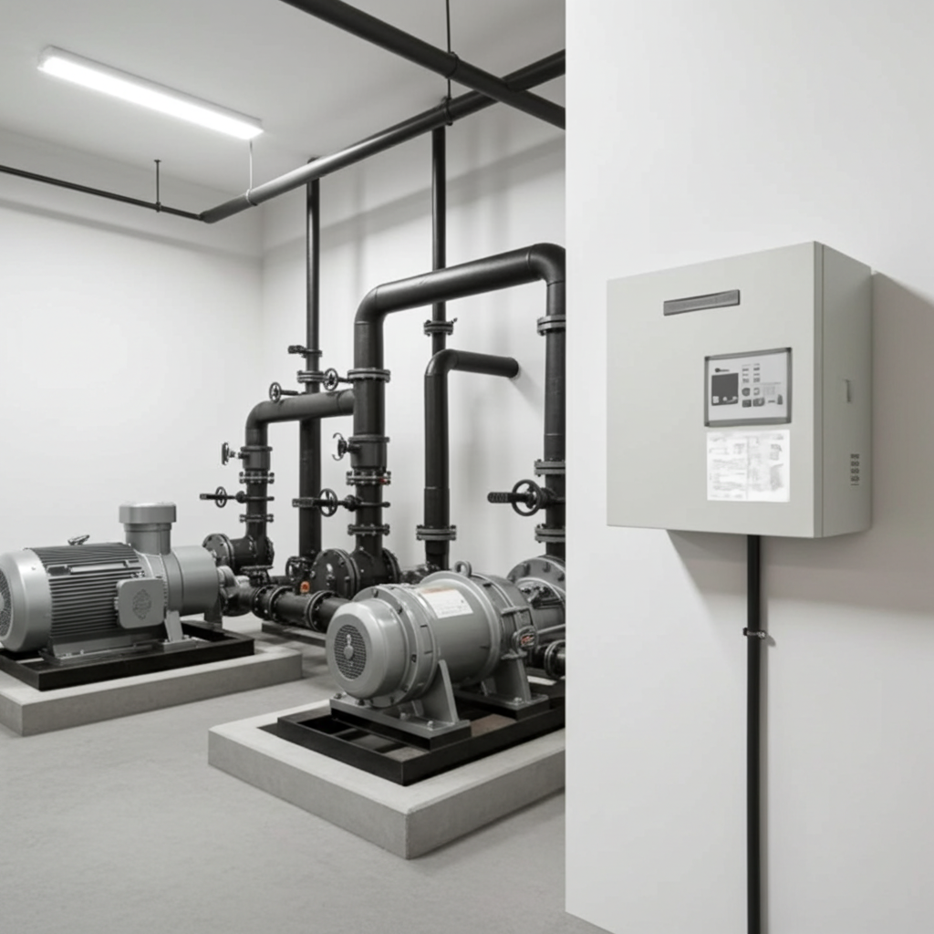 荏原ﾎﾟﾝﾌﾟ用制御盤 30kw EPC2B型単独交互・交互並列運転用漏電遮断器付・進相ｺﾝﾃﾞﾝｻ(LY型)三相200V ג-Δ50Hz