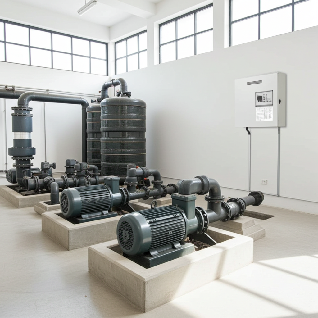 荏原ﾎﾟﾝﾌﾟ用制御盤7.5kwEPC2B型単独交互・交互並列運転用漏電遮断器・進相ｺﾝﾃﾞﾝｻ付（LZ型）三相200V直入60Hz