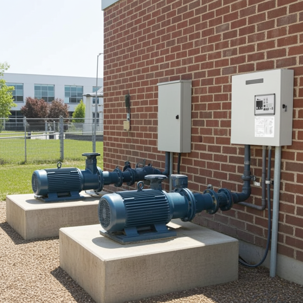 荏原ﾎﾟﾝﾌﾟ用制御盤 1.5kw EPC2B型単独交互・交互並列運転用屋外形・漏電遮断器・進相ｺﾝﾃﾞﾝｻ付（WLZ型）三相200V直入60Hz