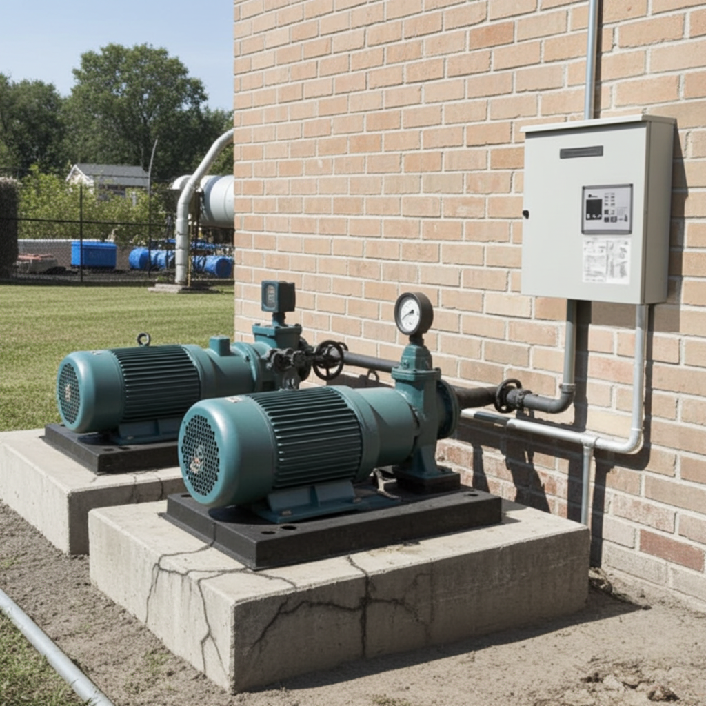 荏原ﾎﾟﾝﾌﾟ用制御盤 22kw EPC2B型単独交互・交互並列運転用屋外形・漏電遮断器・進相ｺﾝﾃﾞﾝｻ付(WLZ型)三相200V ג-Δ60Hz