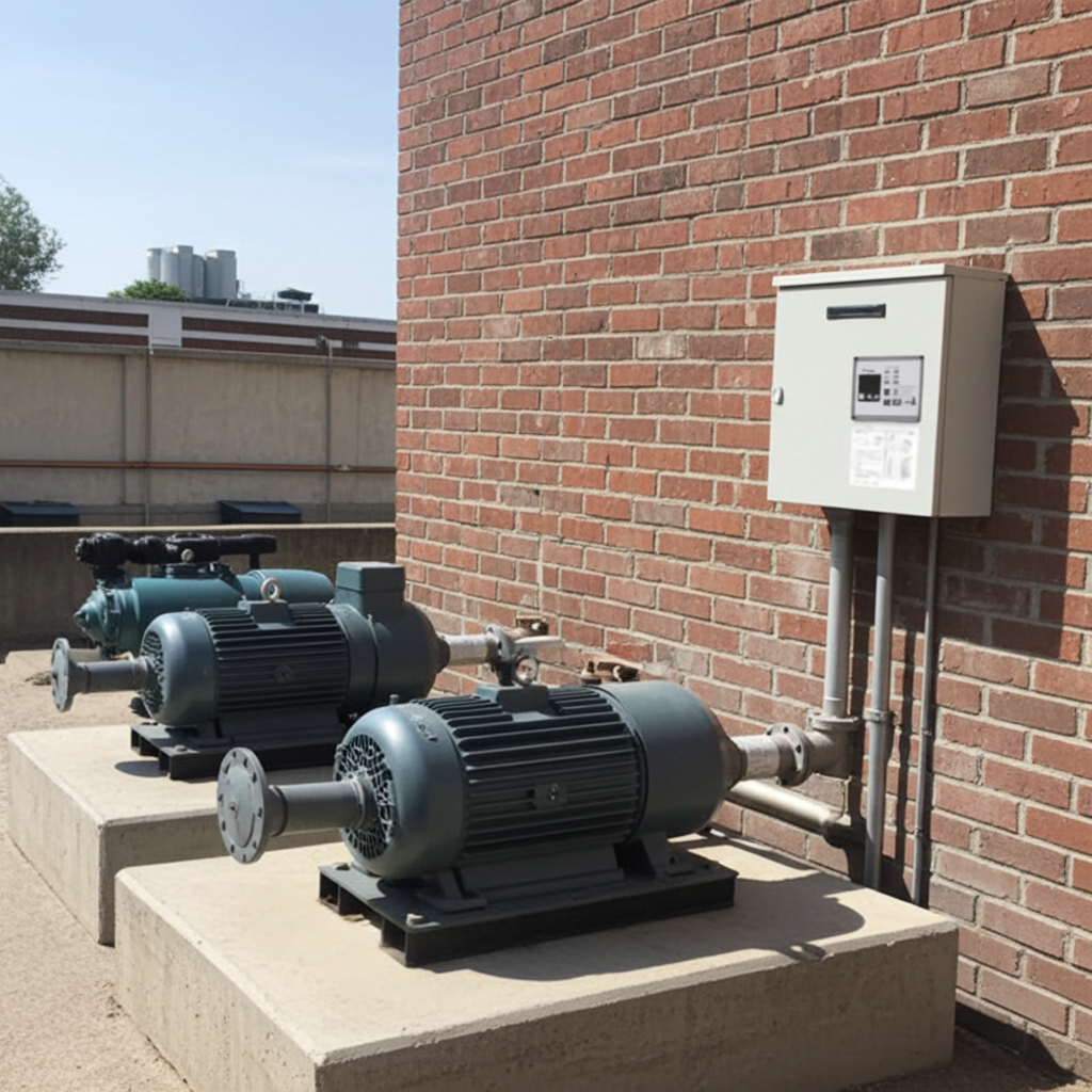 荏原ﾎﾟﾝﾌﾟ用制御盤3.7kwEPC2B型単独交互・交互並列運転用屋外形・漏電遮断器ポンプ個別付（WK型）三相200V直入