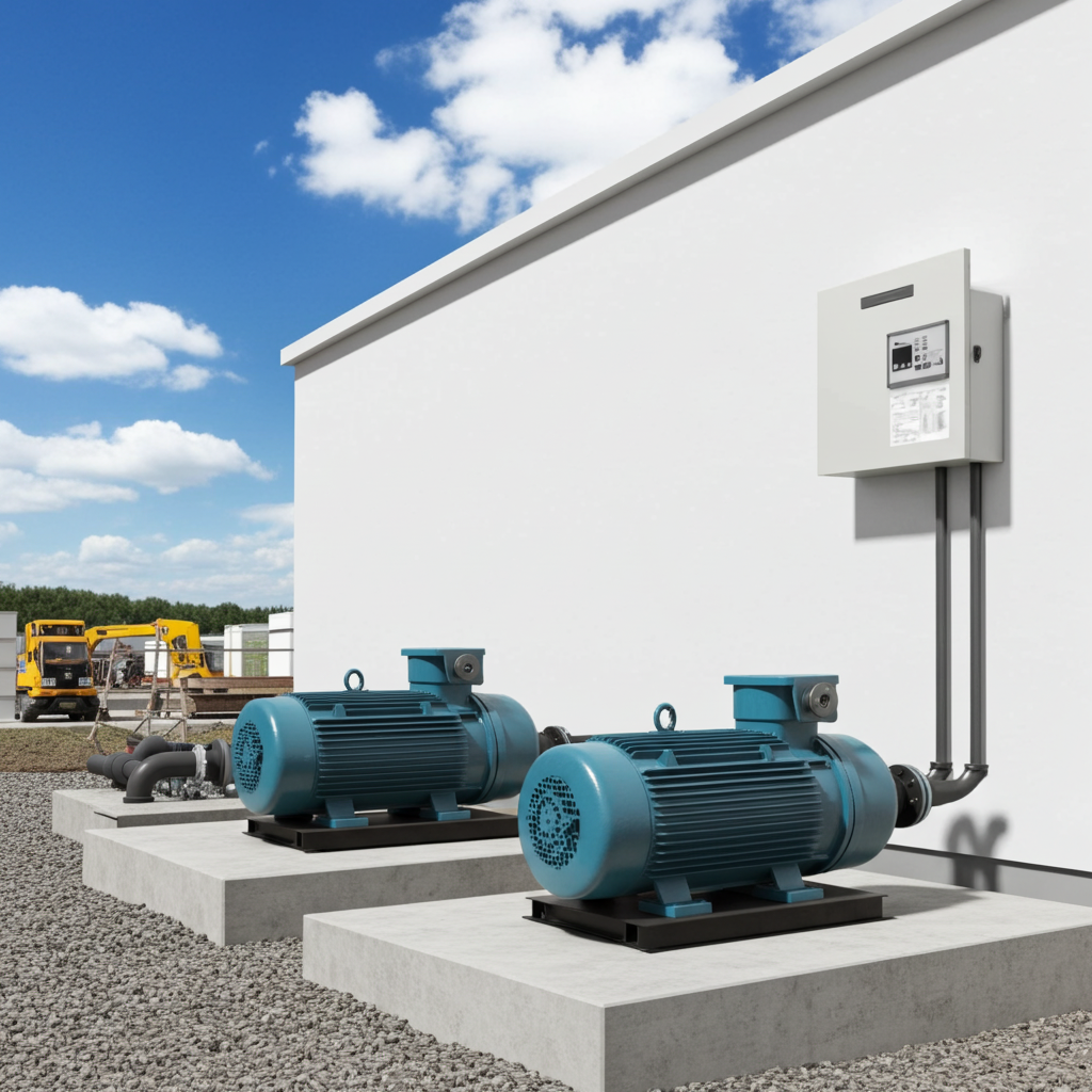 荏原ﾎﾟﾝﾌﾟ用制御盤5.5kwEPC2B型単独交互・交互並列運転用屋外形・漏電遮断器ポンプ個別付（WK型）三相200V直入