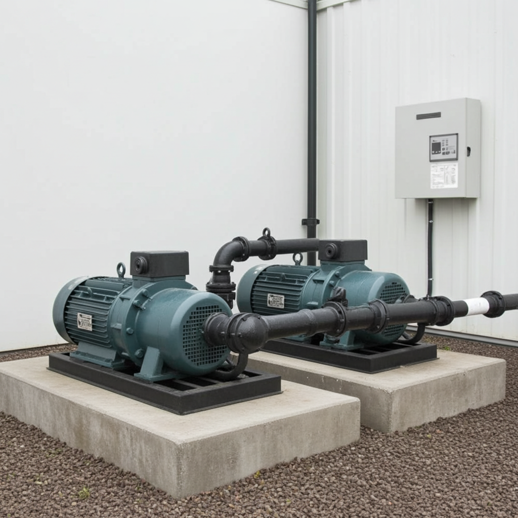 荏原ﾎﾟﾝﾌﾟ用制御盤7.5kwEPC2B型単独交互・交互並列運転用屋外形・漏電遮断器ポンプ個別付（WK型）三相200V直入