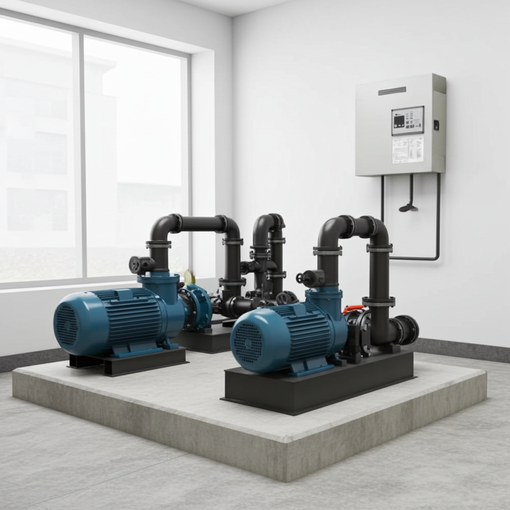 荏原ﾎﾟﾝﾌﾟ用制御盤0.4kwEPC2B型単独交互・交互並列運転用漏電遮断器ポンプ個別・進相ｺﾝﾃﾞﾝｻ付（50Hz:KY型）三相200V直入