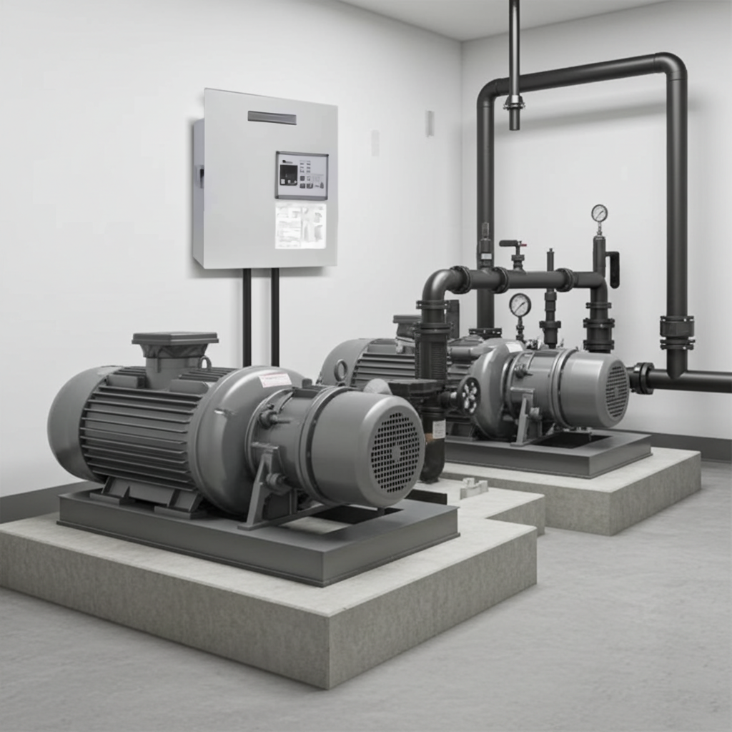 荏原ﾎﾟﾝﾌﾟ用制御盤11kwEPC2B型単独交互・交互並列運転用漏電遮断器ポンプ個別・進相ｺﾝﾃﾞﾝｻ付（50Hz:KY型）三相200V直入