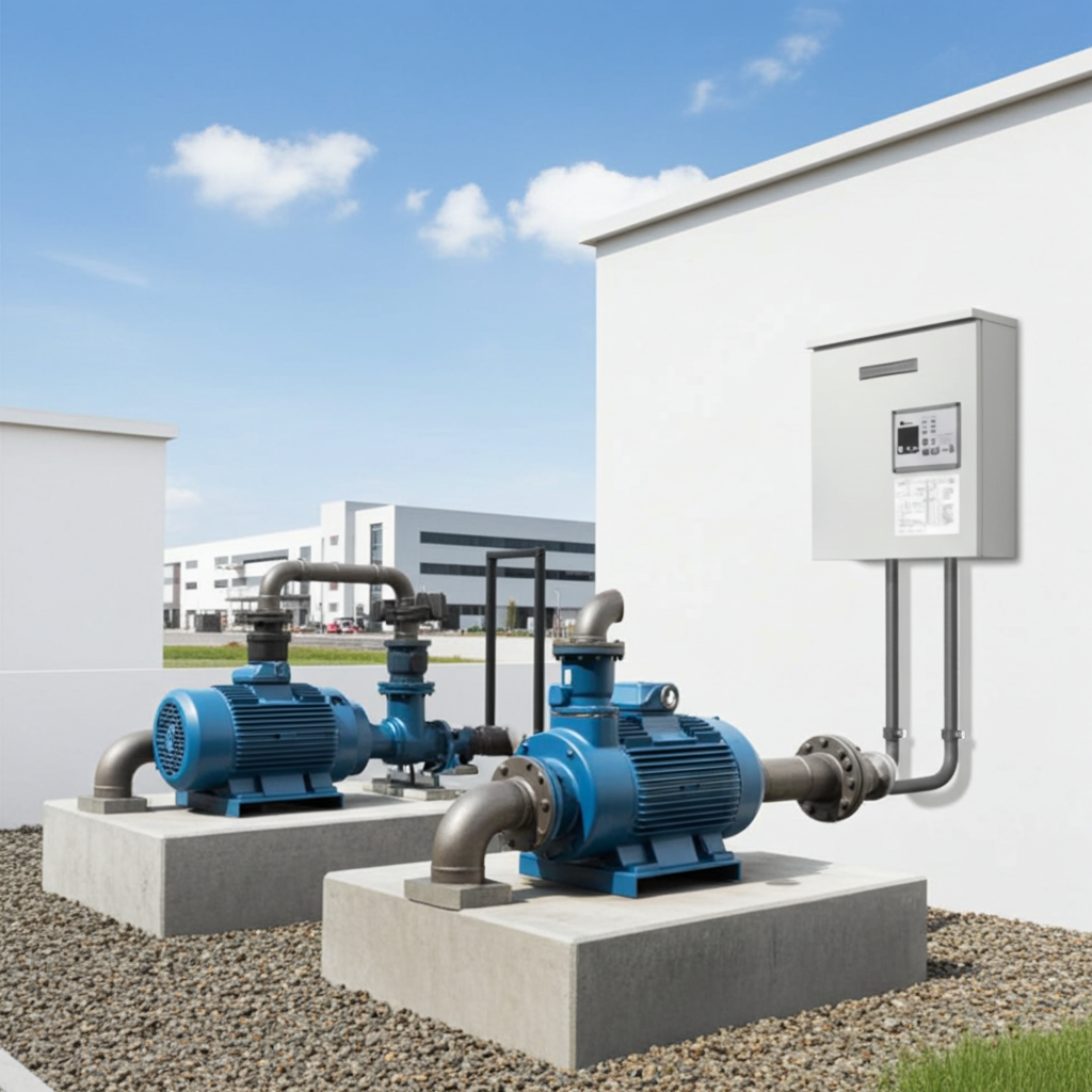 荏原ﾎﾟﾝﾌﾟ用制御盤0.25kwEPC2B型単独交互・交互並列運転用屋外形・漏電遮断器ポンプ個別・進相ｺﾝﾃﾞﾝｻ付（WKY型）単相100V50Hz