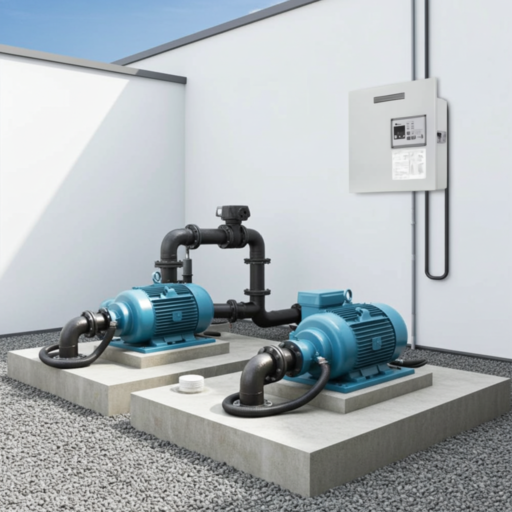 荏原ﾎﾟﾝﾌﾟ用制御盤15kwEPC2B型単独交互・交互並列運転用屋外形・漏電遮断器ポンプ個別・進相ｺﾝﾃﾞﾝｻ付(WKY型)三相200V ג-Δ50Hz