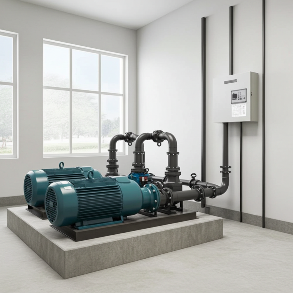 荏原ﾎﾟﾝﾌﾟ用制御盤1.5kwEPC2B型単独交互・交互並列運転用漏電遮断器ポンプ個別・進相ｺﾝﾃﾞﾝｻ付（60Hz:KZ型）三相200V直入