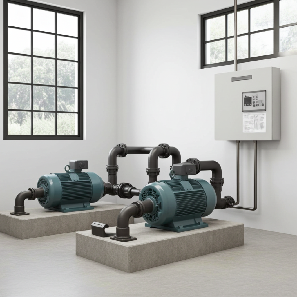 荏原ﾎﾟﾝﾌﾟ用制御盤15kwEPC2B型単独交互・交互並列運転用漏電遮断器ポンプ個別・進相ｺﾝﾃﾞﾝｻ付(60Hz:KZ型)三相200V ג-Δ