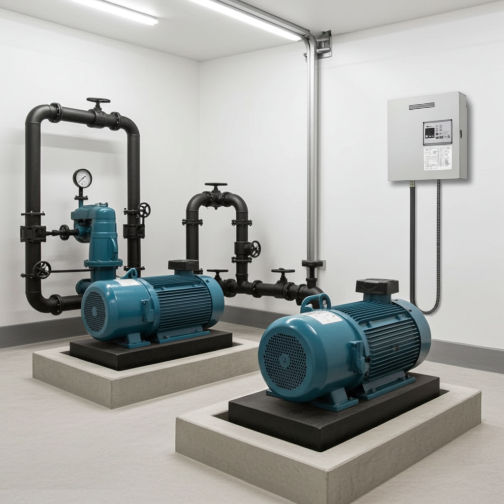 荏原ﾎﾟﾝﾌﾟ用制御盤18.5kwEPC2B型単独交互・交互並列運転用漏電遮断器ポンプ個別・進相ｺﾝﾃﾞﾝｻ付(60Hz:KZ型)三相200V ג-Δ