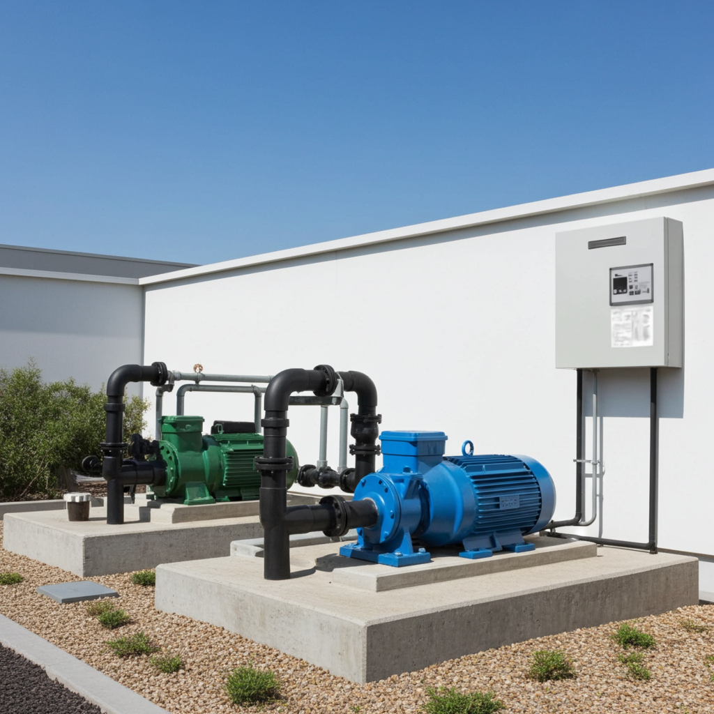 荏原ﾎﾟﾝﾌﾟ用制御盤7.5kwEPC2B型単独交互・交互並列運転用屋外形・漏電遮断器ポンプ個別・進相ｺﾝﾃﾞﾝｻ付（WKZ型）三相200V直入60Hz