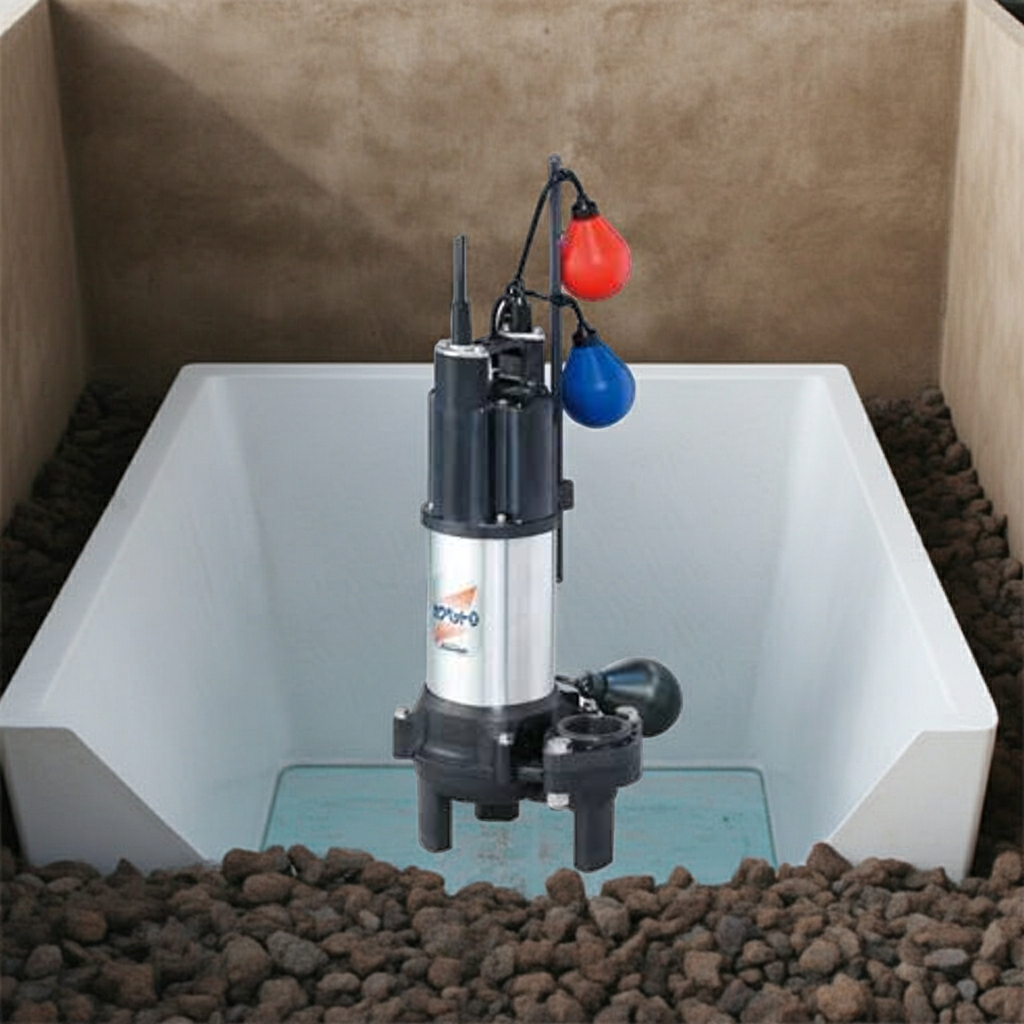 WUO4-805-3.7LNG 強化樹脂製汚水・汚物水中ﾎﾟﾝﾌﾟﾎﾞﾙﾃｯｸｽﾀｲﾌﾟ2極自動交互内蔵型ﾌﾗﾝｼﾞﾀｲﾌﾟ