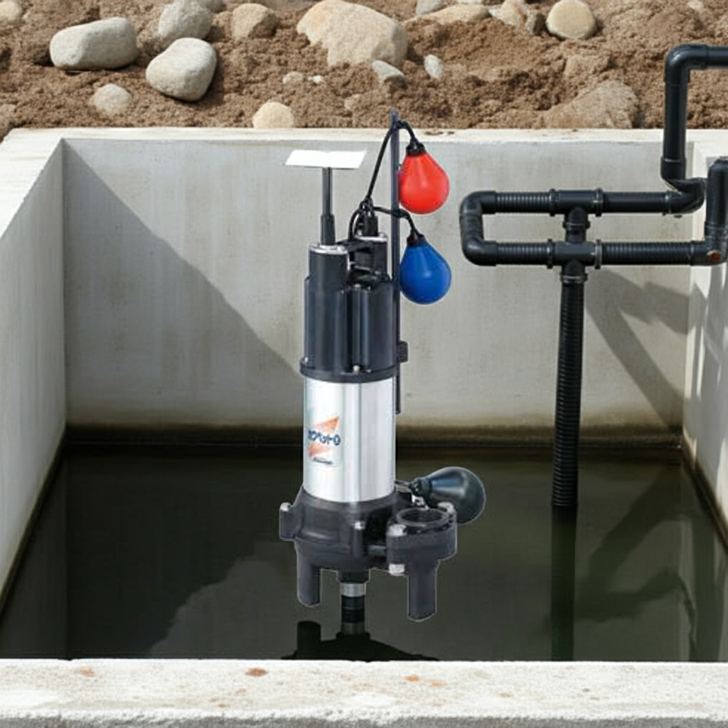 WUO4-806-2.2LNG 強化樹脂製汚水・汚物水中ﾎﾟﾝﾌﾟﾎﾞﾙﾃｯｸｽﾀｲﾌﾟ2極自動交互内蔵型ﾌﾗﾝｼﾞﾀｲﾌﾟ60Hz