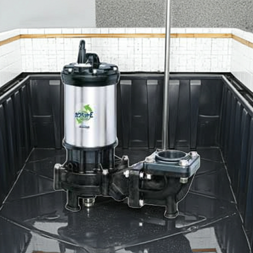 WUE-655-3.7 強化樹脂製排水水中ﾎﾟﾝﾌﾟﾉﾝｸﾛｯｸﾞﾀｲﾌﾟ2極非自動型ﾌﾗﾝｼﾞﾀｲﾌﾟ