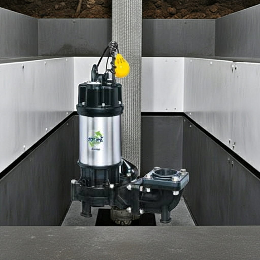 WUE505-1.5L 強化樹脂製排水水中ﾎﾟﾝﾌﾟﾉﾝｸﾛｯｸﾞﾀｲﾌﾟ2極自動型ﾌﾗﾝｼﾞﾀｲﾌﾟ