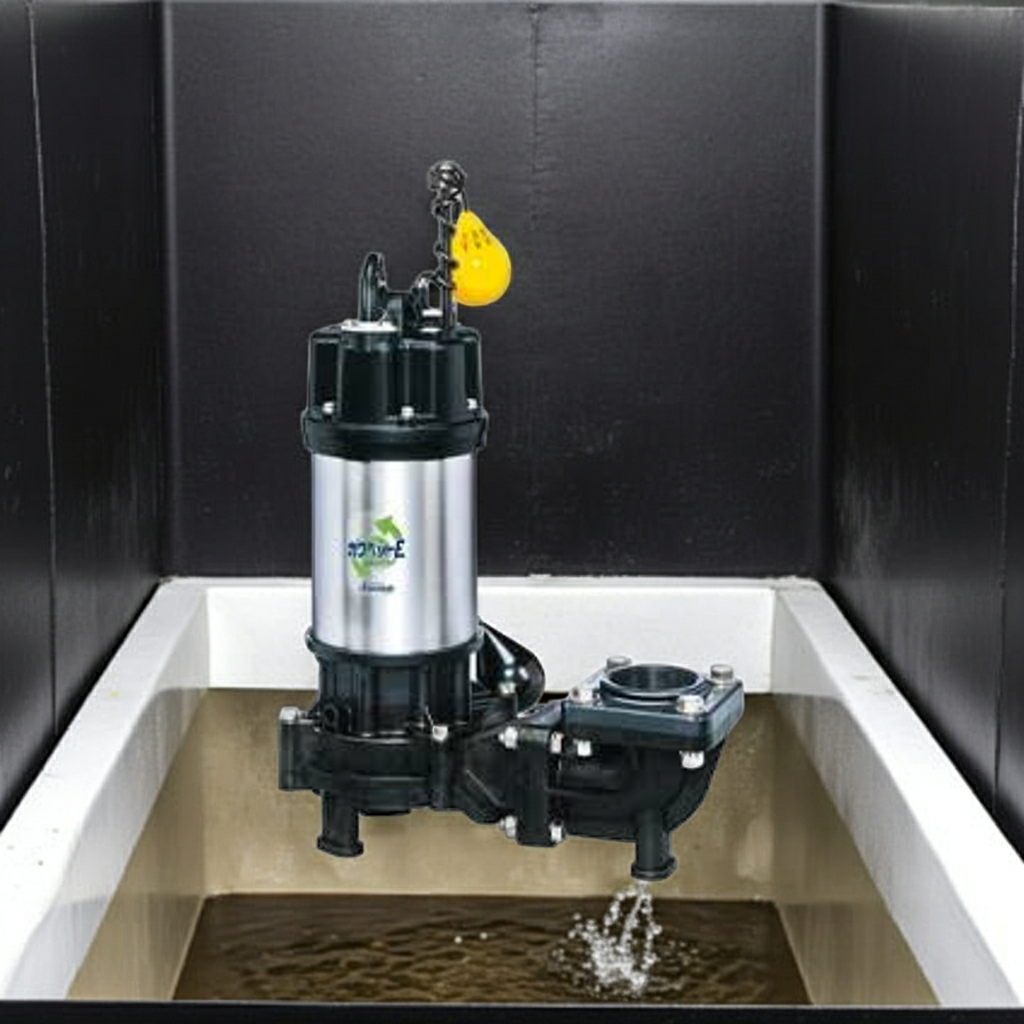 WUE655-1.5L 強化樹脂製排水水中ﾎﾟﾝﾌﾟﾉﾝｸﾛｯｸﾞﾀｲﾌﾟ2極自動型ﾌﾗﾝｼﾞﾀｲﾌﾟ