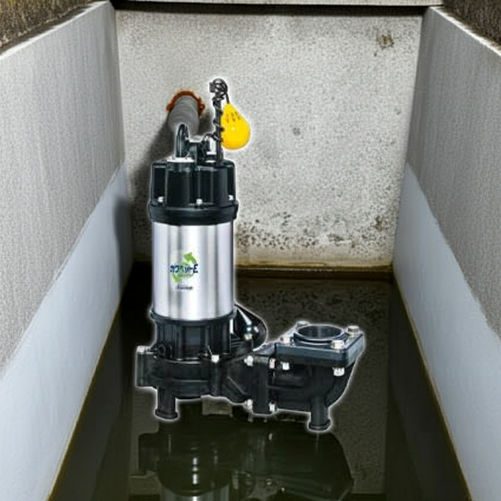 WUE655-3.7L 強化樹脂製排水水中ﾎﾟﾝﾌﾟﾉﾝｸﾛｯｸﾞﾀｲﾌﾟ2極自動型ﾌﾗﾝｼﾞﾀｲﾌﾟ