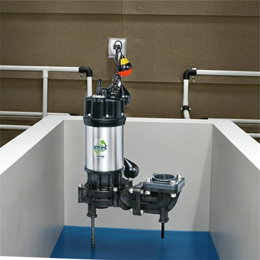 WUE655-3.7LN 強化樹脂製排水水中ﾎﾟﾝﾌﾟﾉﾝｸﾛｯｸﾞﾀｲﾌﾟ2極自動交互内蔵型ﾌﾗﾝｼﾞﾀｲﾌﾟ