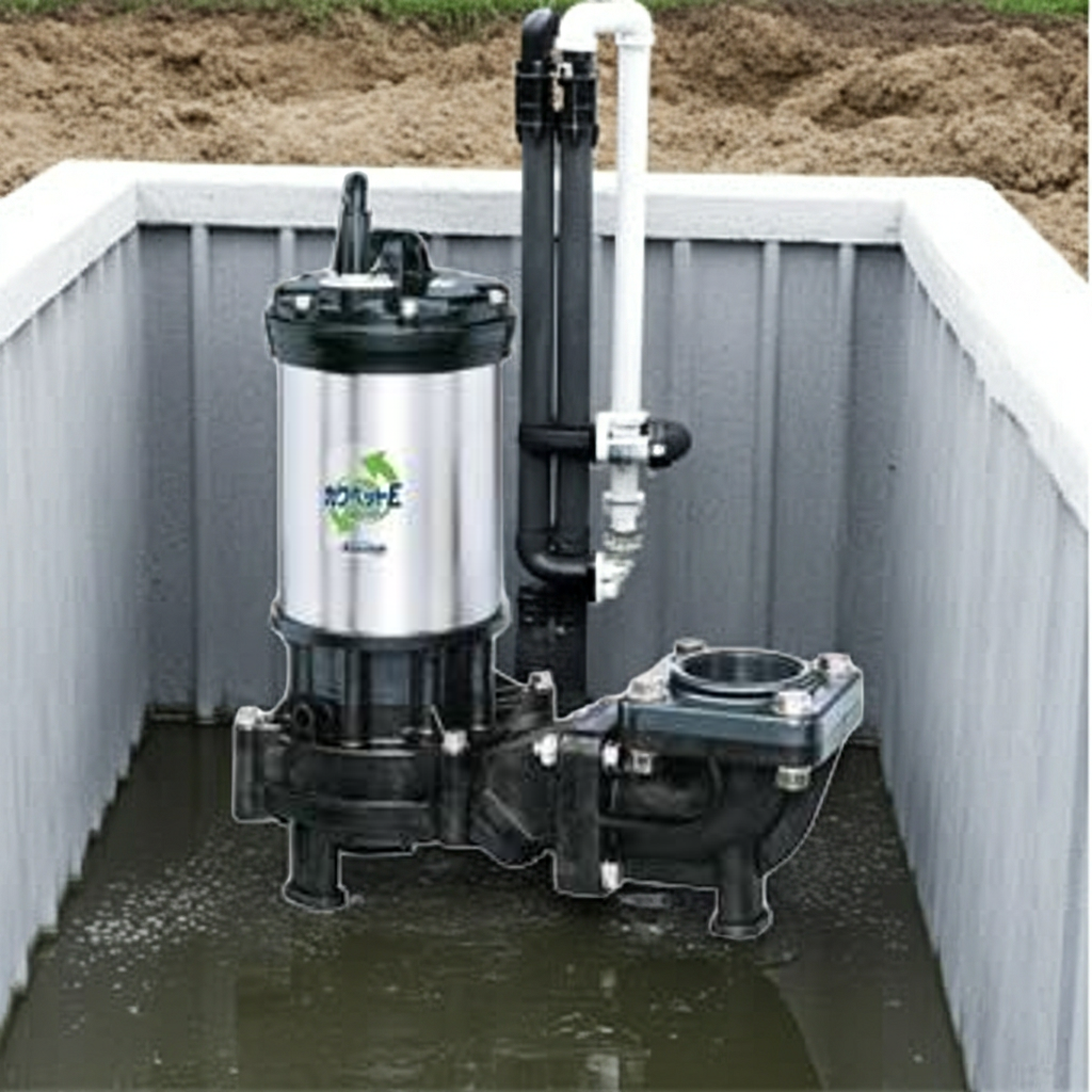 WUE806-3.7 強化樹脂製排水水中ﾎﾟﾝﾌﾟﾉﾝｸﾛｯｸﾞﾀｲﾌﾟ2極非自動型ﾌﾗﾝｼﾞﾀｲﾌﾟ60Hz