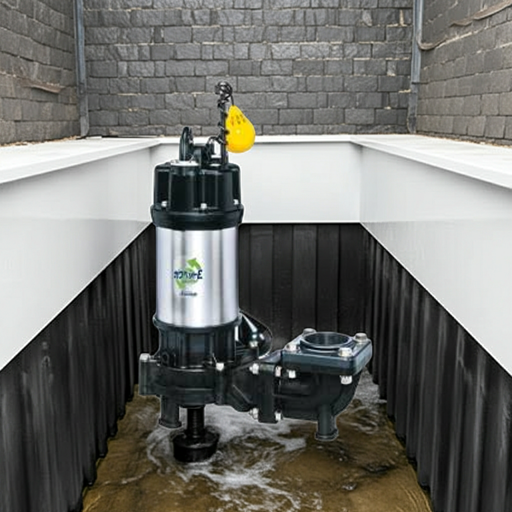 WUE506-1.5L 強化樹脂製排水水中ﾎﾟﾝﾌﾟﾉﾝｸﾛｯｸﾞﾀｲﾌﾟ2極自動型ﾌﾗﾝｼﾞﾀｲﾌﾟ60Hz