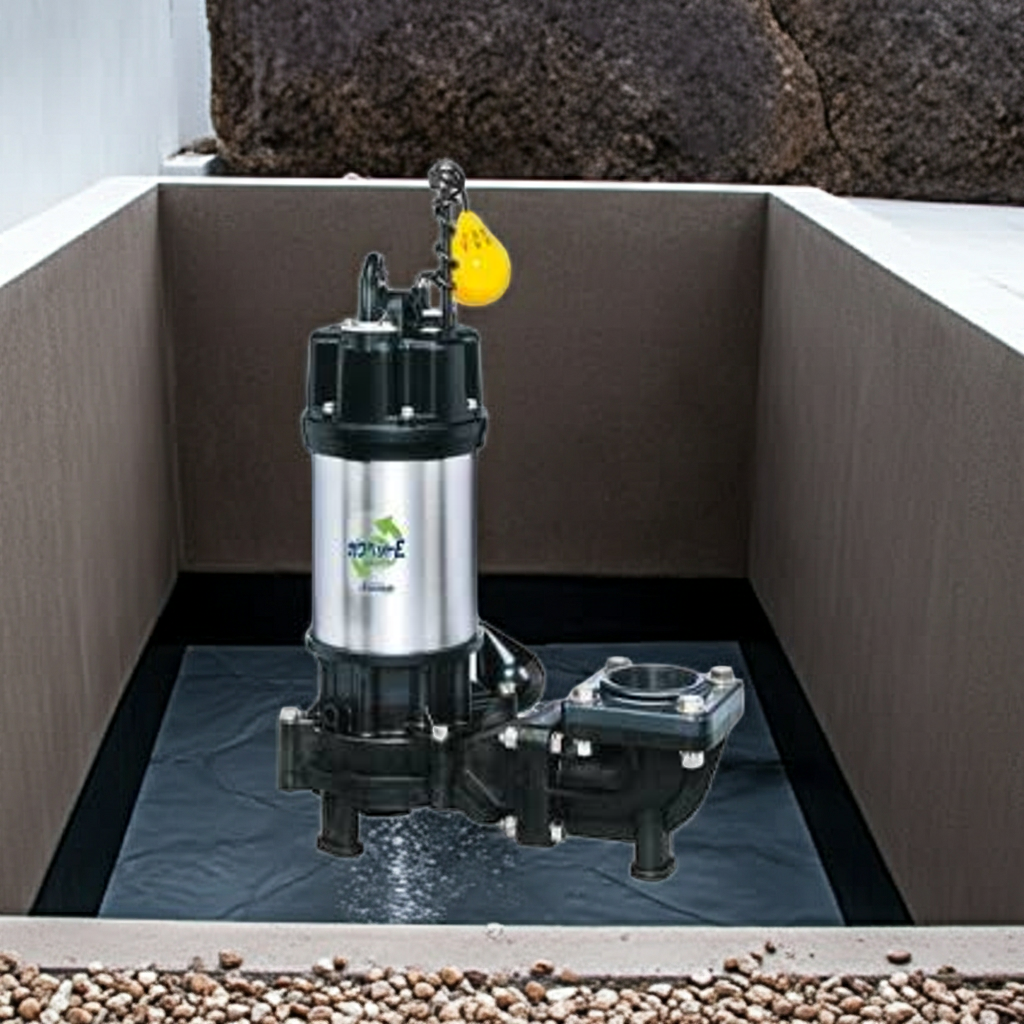 WUE656-3.7L 強化樹脂製排水水中ﾎﾟﾝﾌﾟﾉﾝｸﾛｯｸﾞﾀｲﾌﾟ2極自動型ﾌﾗﾝｼﾞﾀｲﾌﾟ60Hz