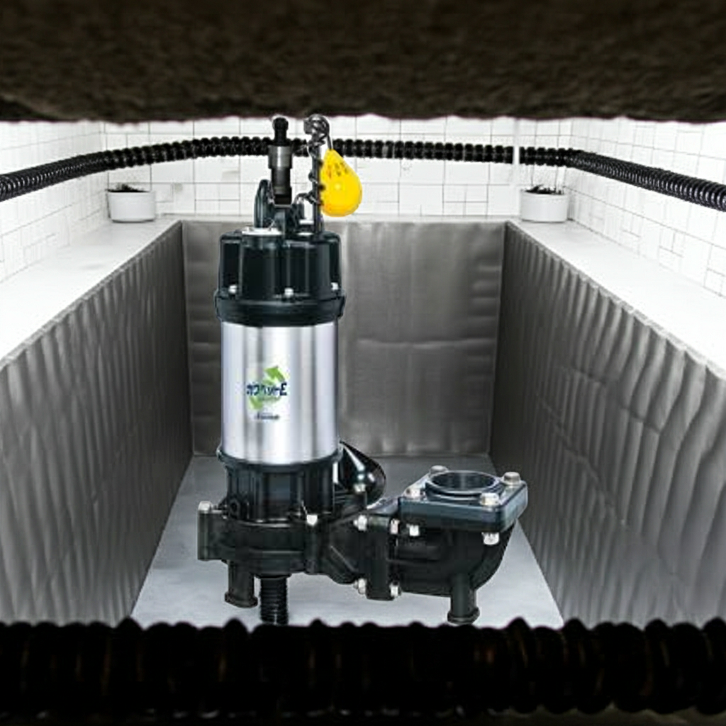 WUE806-2.2L 強化樹脂製排水水中ﾎﾟﾝﾌﾟﾉﾝｸﾛｯｸﾞﾀｲﾌﾟ2極自動型ﾌﾗﾝｼﾞﾀｲﾌﾟ60Hz