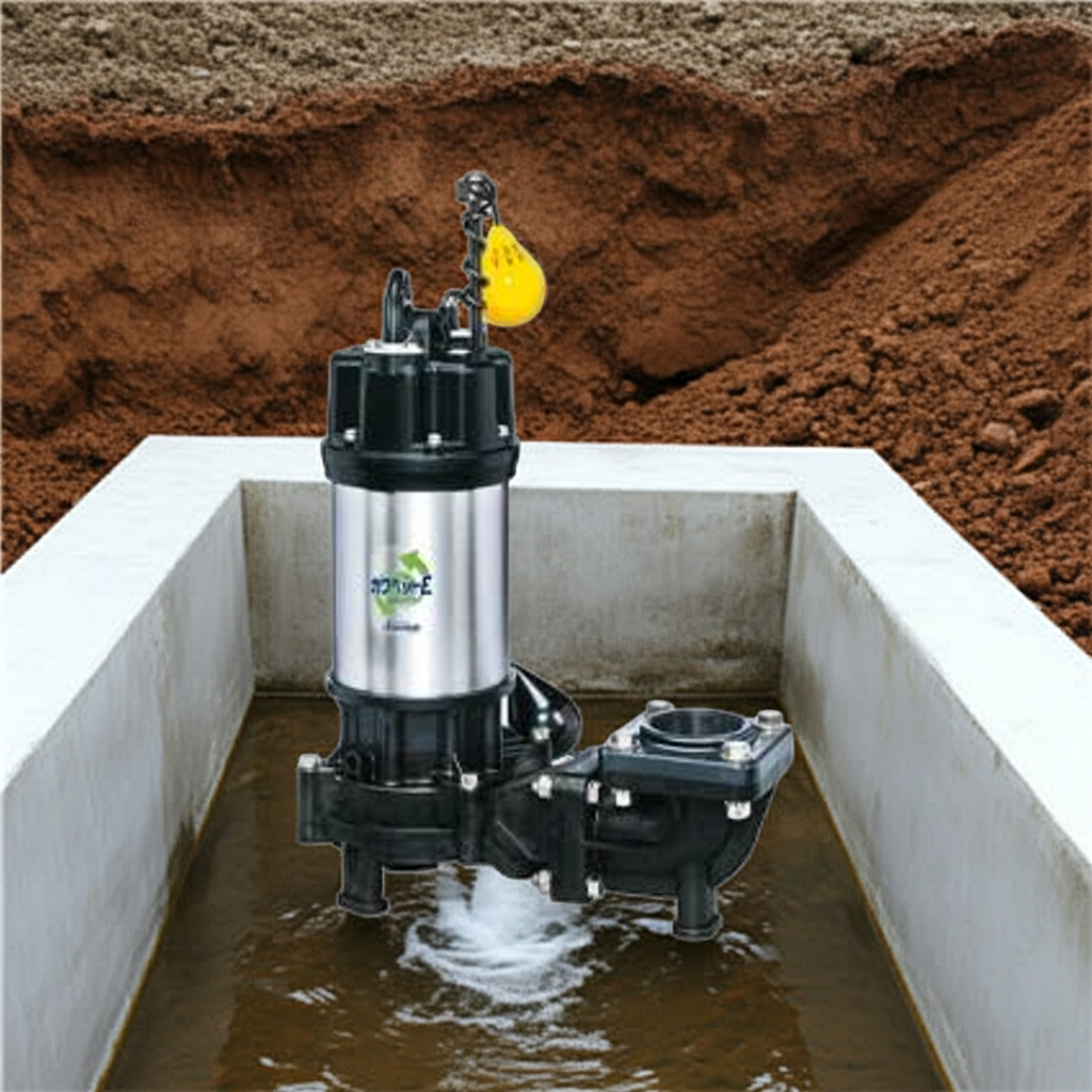 WUE806-3.7L 強化樹脂製排水水中ﾎﾟﾝﾌﾟﾉﾝｸﾛｯｸﾞﾀｲﾌﾟ2極自動型ﾌﾗﾝｼﾞﾀｲﾌﾟ60Hz