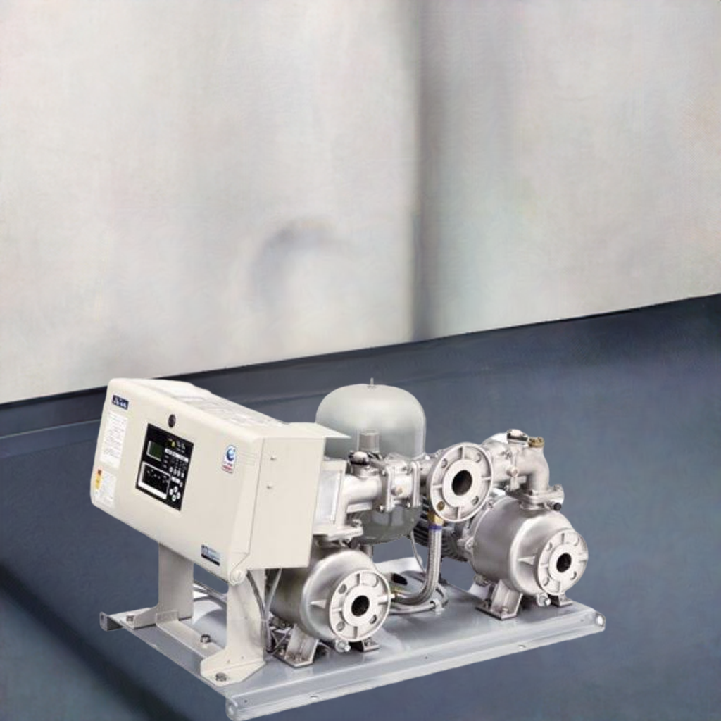 KFE40A1.5 kawamoto inverter pump ｽﾃﾝﾚｽ製速度制御給水ﾕﾆｯﾄ  川本 交互運転 推定末端圧力一定ｲﾝﾊﾞｰﾀ制御