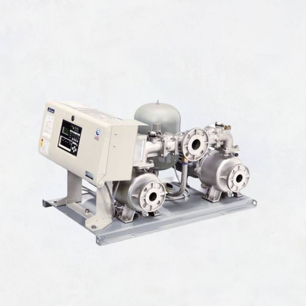 KFE40A2.2 kawamoto inverter pump ｽﾃﾝﾚｽ製速度制御給水ﾕﾆｯﾄ  川本 交互運転 推定末端圧力一定ｲﾝﾊﾞｰﾀ制御