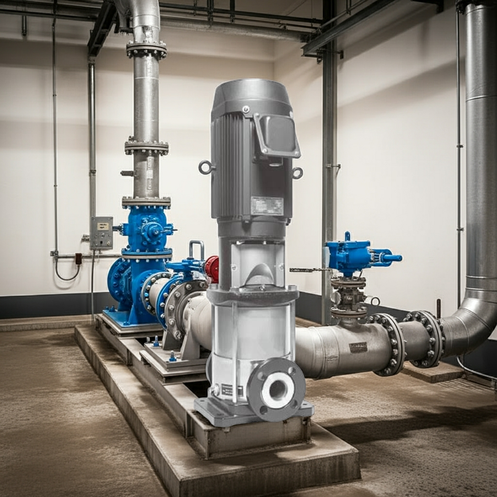 40EVMS1555.5A ｽﾃﾝﾚｽ製立形多段ﾎﾟﾝﾌﾟ荏原15段5.5kw